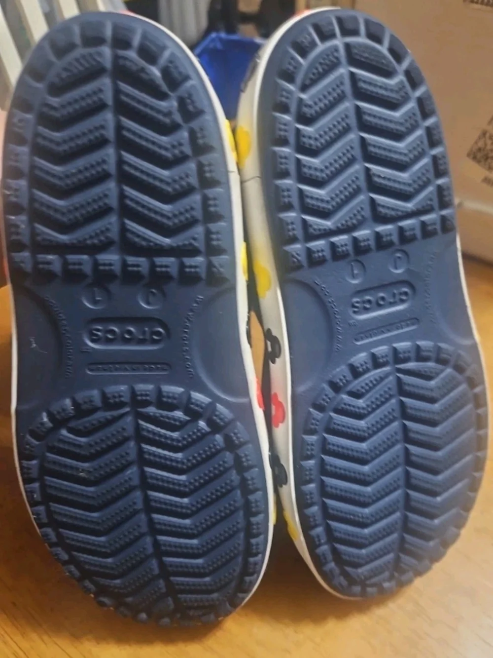 CROCS Navy Kids Sandals with Mickey Accent